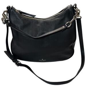 Kate Spade Black Pebbled Leather Crossbody Shoulder Bag Slouchy Everyday